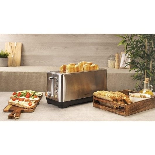 Torradeira Cecotec BigToast Extra Double 1600W 2 Ranhuras Aço Inoxidável