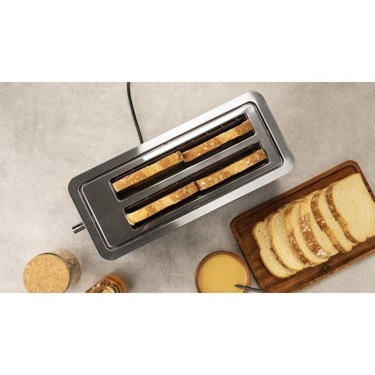Torradeira Cecotec BigToast Extra Double 1600W 2 Ranhuras Aço Inoxidável