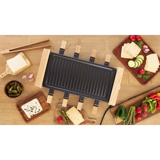 Cecotec Cheese&Grill 8200 Raclette Nera in Legno per 8 Persone 1200W