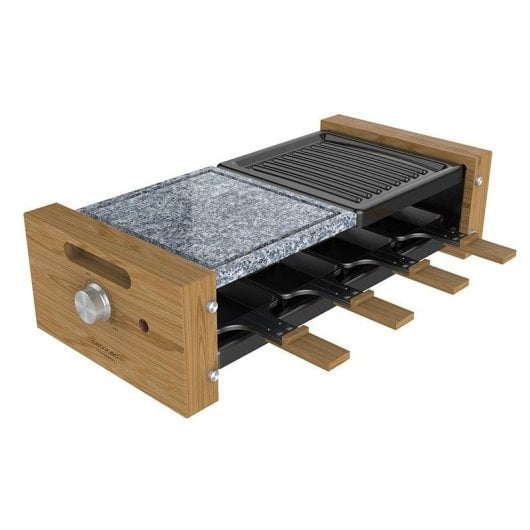 Raclette Cecotec Cheese&Grill 8400 Wood MixGrill 1200W Stein-Grill 8 Personen