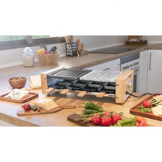Cecotec Cheese&Grill 8400 Wood MixGrill Raclette/Grill con Piedra 1200W