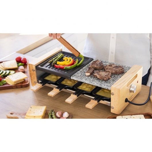Cecotec Cheese&Grill 8400 Wood MixGrill Raclette/Grill con Piedra 1200W