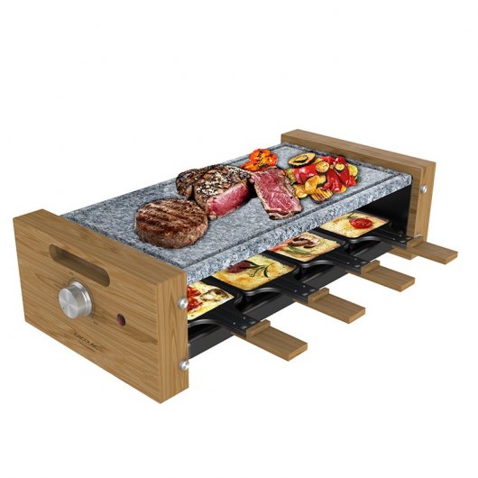 Cecotec Cheese&Grill 8600 Raclette in legno AllStone con pietra naturale 1200W