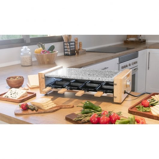 Cecotec Cheese&Grill 8600 Raclette in legno AllStone con pietra naturale 1200W