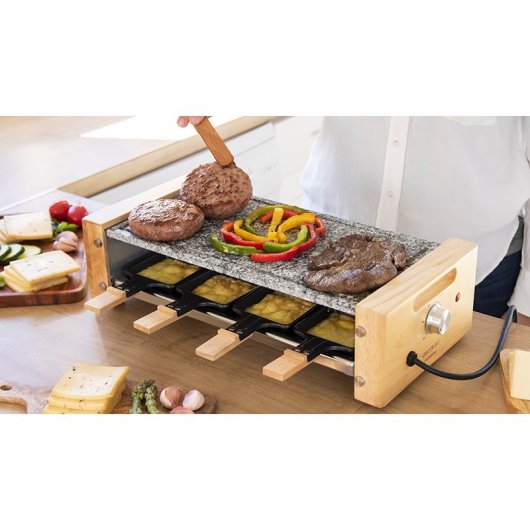 Cecotec Cheese&Grill 8600 Raclette in legno AllStone con pietra naturale 1200W