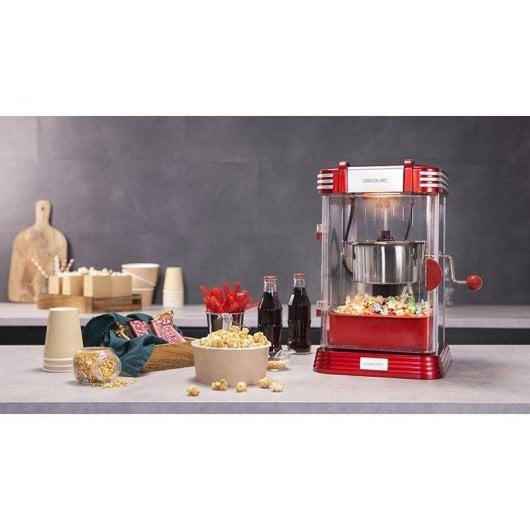 Popcornmaschine Cecotec Fun&Taste P'Corn Classic Retro-Design 300 W Edelstahl Rot