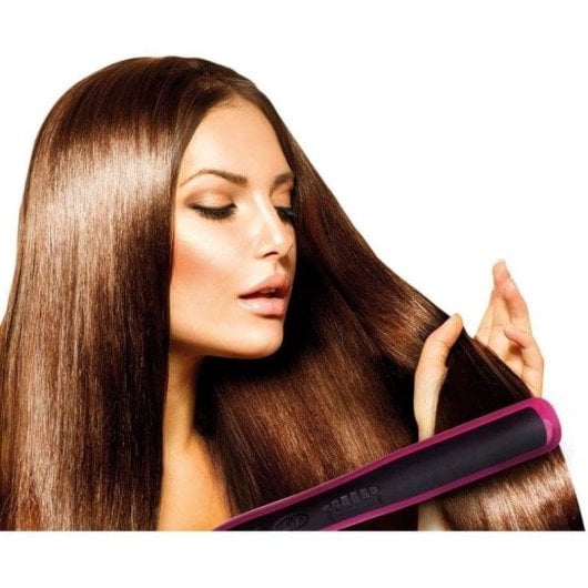 Keramik-Glätteisen Jocca 6018 200ºC Temperaturanzeige Kabel 360º Schwarz