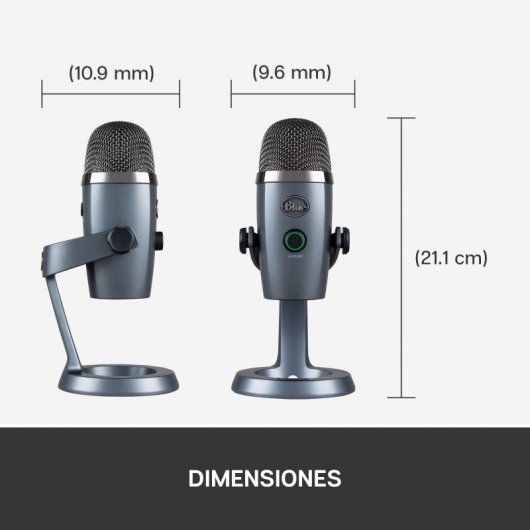 Blue Mic Yeti Nano Micrófono USB para Grabación y Streaming Gris