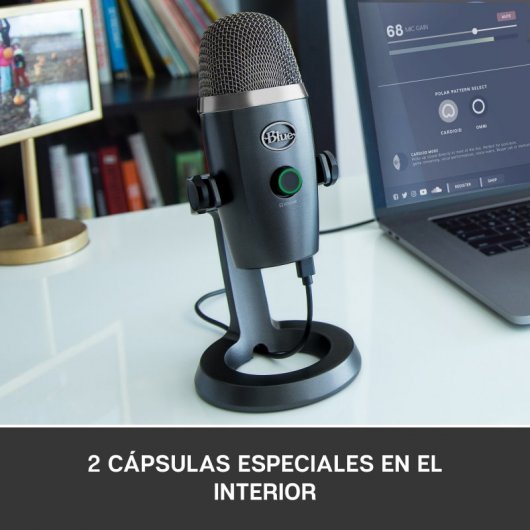 Blue Mic Yeti Nano Micrófono USB para Grabación y Streaming Gris