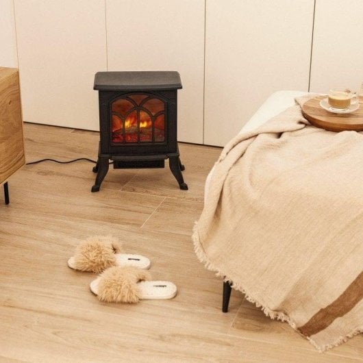 Newlux Classic Flame Chimenea Eléctrica 1500W Negro