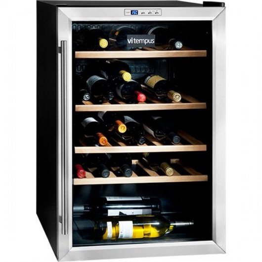 Vitempus VI48INOX Vinoteca 48 Botellas Negro/Plata