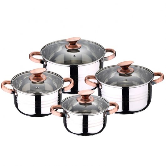 San Ignacio Bateria de Cocina 4 Ollas + 4 Fiambreras + 3 Utensilios