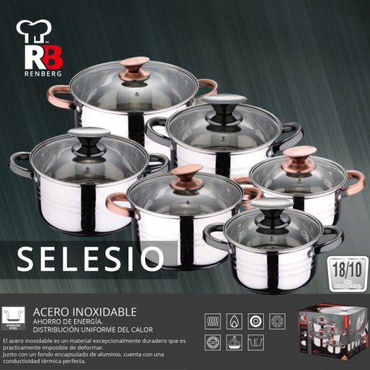 San Ignacio Bateria de Cocina 4 Ollas + 4 Fiambreras + 3 Utensilios