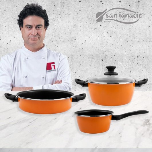 San Ignacio Sunset Set Cazo 16cm + Cacerola 24cm + Tartera 28cm