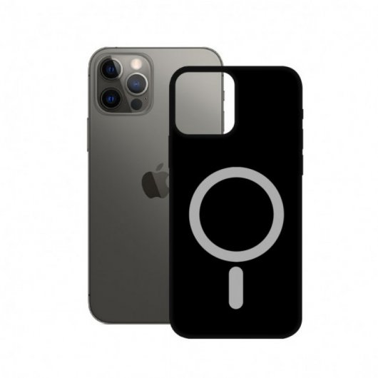 Mobile Tech Soft Magcharge Funda Negra para iPhone 12