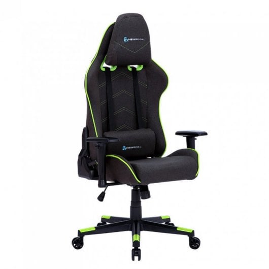 Chaise de jeu de la série Newskill Kitsune Zephyr finie en tissu noir/vert