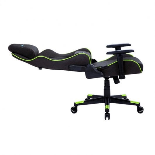 Chaise de jeu de la série Newskill Kitsune Zephyr finie en tissu noir/vert