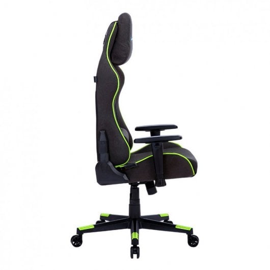 Chaise de jeu de la série Newskill Kitsune Zephyr finie en tissu noir/vert