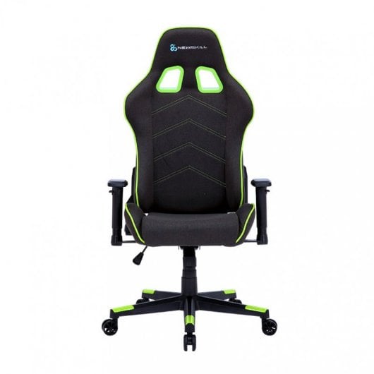 Chaise de jeu de la série Newskill Kitsune Zephyr finie en tissu noir/vert