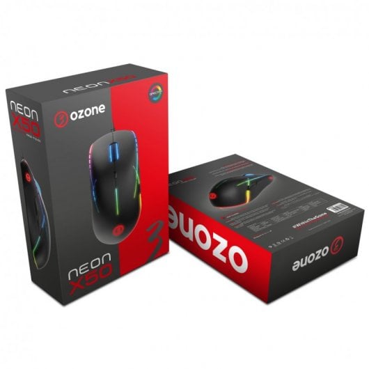 Ozone Neon X50 Optische Gaming-Maus ARGB 3200 DPI Schwarz
