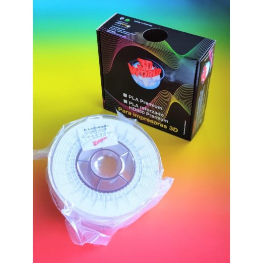 3DWorld Bobina de Filamento PLA Reforzado 1.75mm Blanco Nieve 1Kg