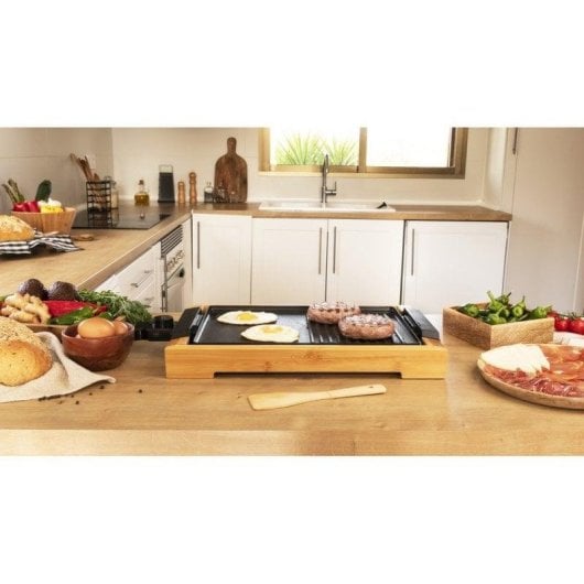 Gril d'intérieur Cecotec Tasty&Grill 2000 Bamboo Black 2000W antiadhésif bambou