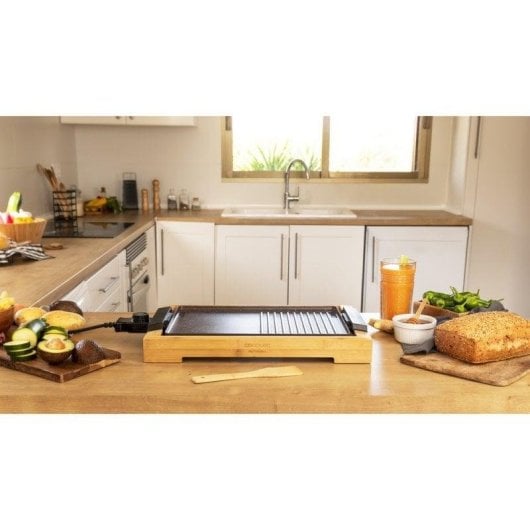 Plancha électrique Cecotec Tasty&Grill 2000 Bamboo MixStone 2000W Bambou Surface Mixte Antiadherente