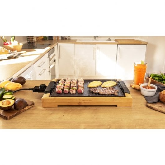 Cecotec Tasty&Grill 2000 Bamboo MixStone Plancha de Asar Eléctrica 2000W
