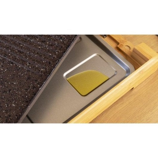 Plancha électrique Cecotec Tasty&Grill 2000 Bamboo MixStone 2000W Bambou Surface Mixte Antiadherente