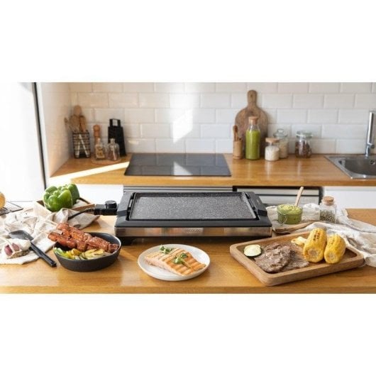 Plancha électrique Cecotec Tasty&Grill 2000 Inox Stone acier inoxydable 2000W RockStone