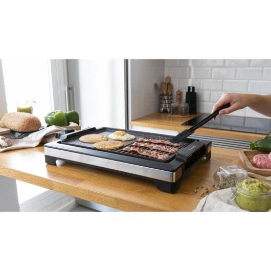 Plancha électrique Cecotec Tasty&Grill 2000 Inox MixStone surface mixte inox antiadhésive