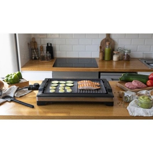 Plancha électrique Cecotec Tasty&Grill 2000 Inox MixStone surface mixte inox antiadhésive