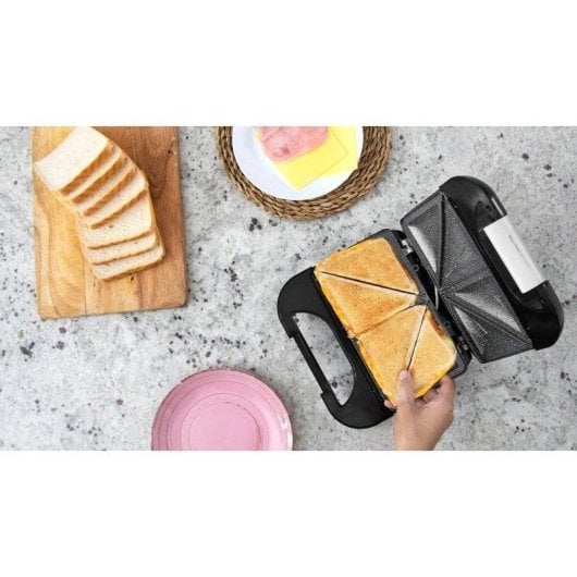 Sandwichera Cecotec Rock'n Toast Fifty-Fifty acciaio inox rivestimento RockStone 750W