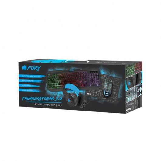 Kit da gioco Fury ThunderStreak 3.0 tastiera+mouse+cuffie+pad