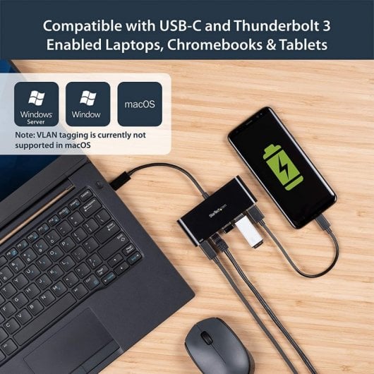 StarTech US1GC303APD Hub USB-C a 3xUSB 3.0/RJ-45/USB-C