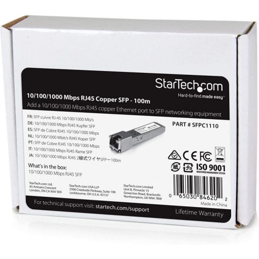 StarTech.com SFPC1110 Netzwerk-Transceiver-Modul Kupfer 1250 Mbit/s