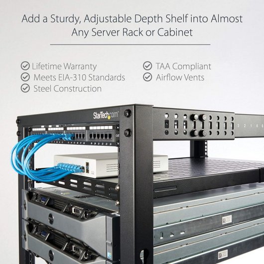 StarTech.com Etagère profonde fixe pour rack de serveur ajustable
