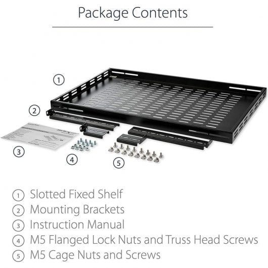 StarTech.com Etagère profonde fixe pour rack de serveur ajustable