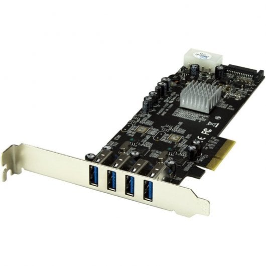 StarTech.com Adattatore scheda SuperSpeed USB 3.0 con 4 porte PCI Express (PCIe) con 2 canali da 5 Gbps dedicati - UASP - Alimentazione SATA/LP4