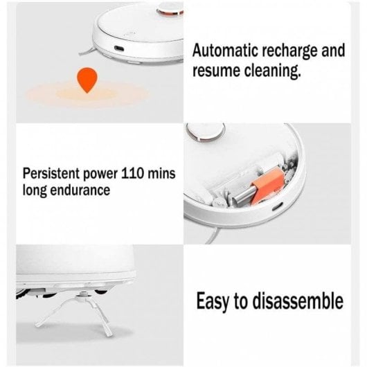 Aspirador Robô com Mopa Xiaomi XM200023 Navegação Laser 2.100 Pa