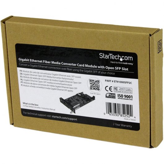 StarTech ET91000SFP2C Módulo Convertidor de Medios UTP RJ45 SPF Gigabit