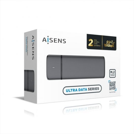 Aisens Ultra Data Boîtier SSD Externe M.2 PCIe/SATA vers USB 3.2 Gris