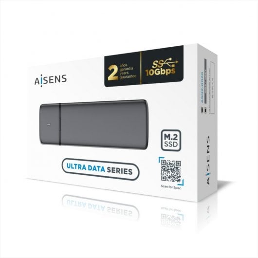 Aisens Ultra Data Boîtier SSD Externe M.2 PCIe/SATA vers USB 3.2 Gris