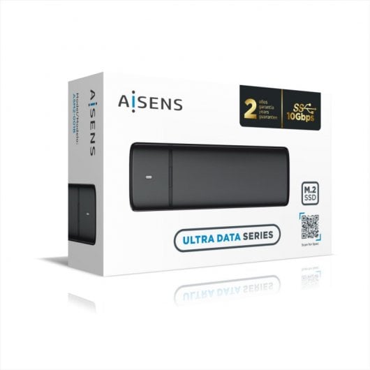 Aisens Ultra Data Boîtier SSD Externe M.2 PCIe/SATA vers USB 3.2 Noir