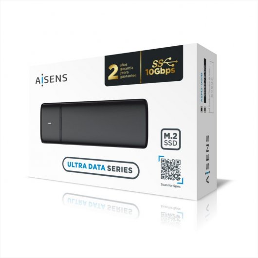 Aisens Ultra Data Boîtier SSD Externe M.2 PCIe/SATA vers USB 3.2 Noir