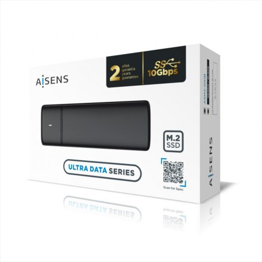 Custodia SSD esterna Aisens Ultra Data M.2 PCIe/SATA a USB 3.2 Nera