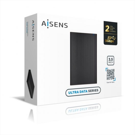 Aisens Ultra Data Caja Externa para Disco Duro 3.5" SATA USB 3.0 Negro