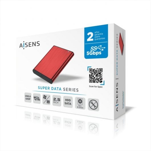 Aisens Caja Externa para Disco Duro 2.5" SATA USB 3.0 Rojo