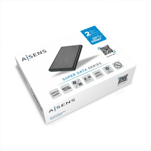 Custodia per disco rigido esterno Aisens 2.5" SATA USB 3.0 Nera