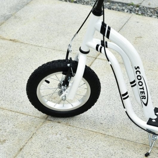 HomCom Patinete con Ruedas Grandes Blanco